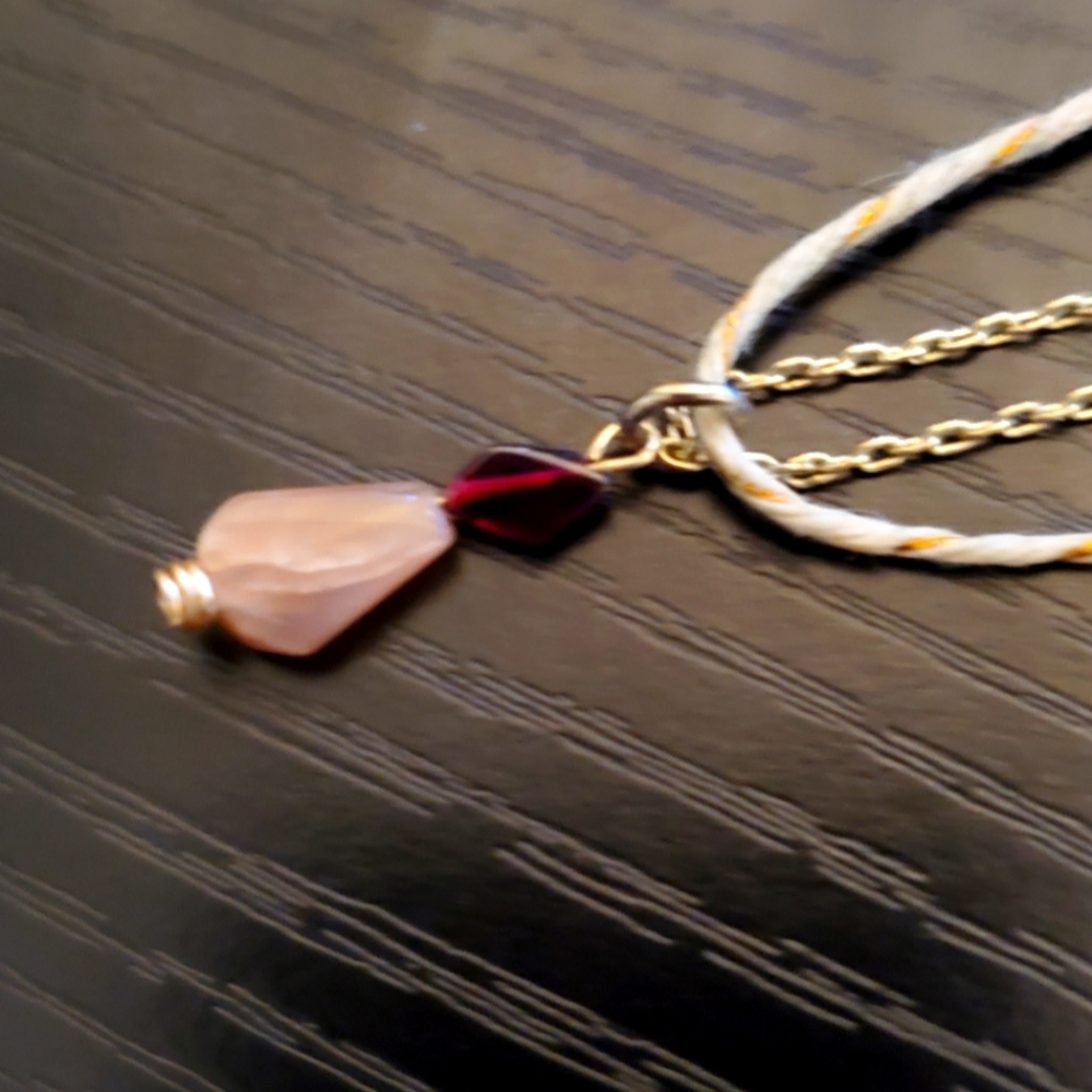 Garnet and moonstone necklace